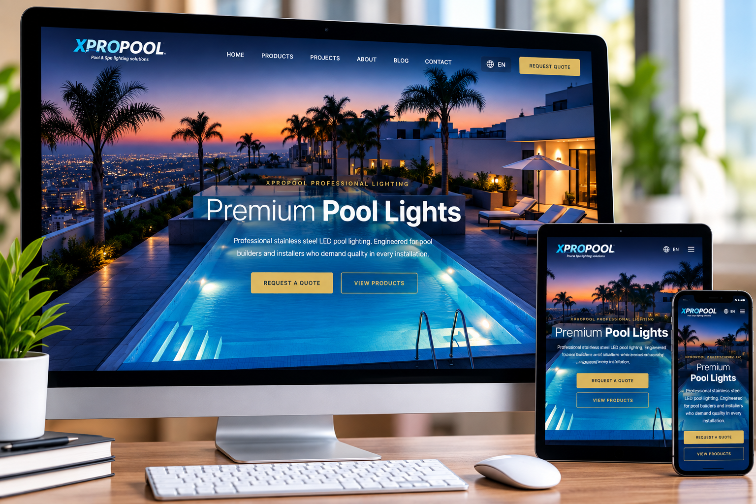 XPROPOOL Professional Lighting – desktop, tablet en smartphone